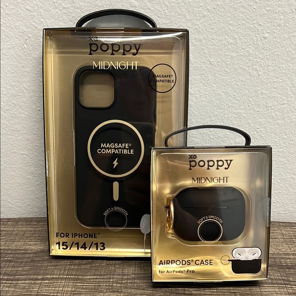 XO Poppy Other - 🌙✨ XO Poppy Midnight Phone & AirPods Case Set! 🖤